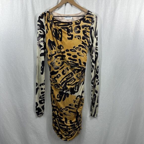 Emilio Pucci Animal Print Long Sleeve Dress - Black and Gold - Picture 1 of 16